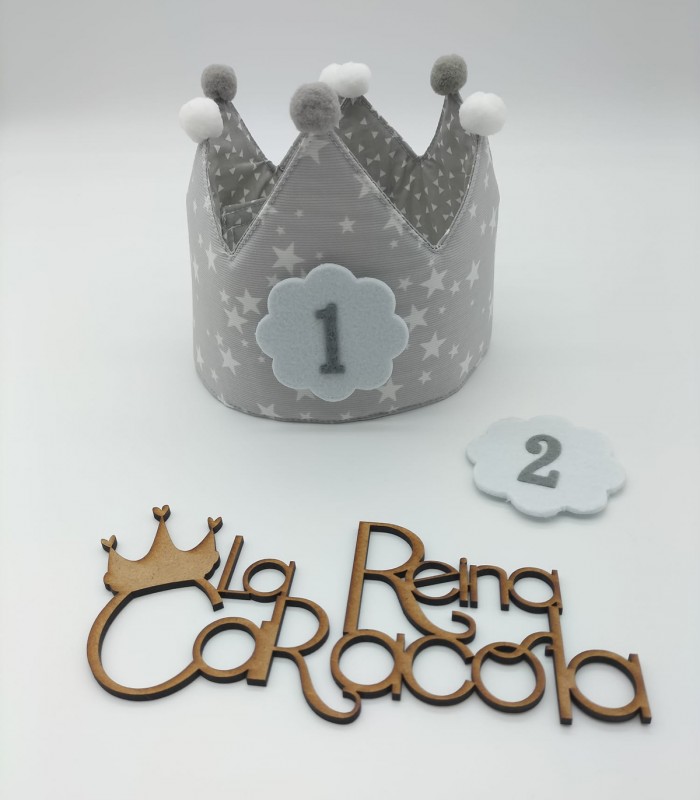 Corona Cumpleaños Gris