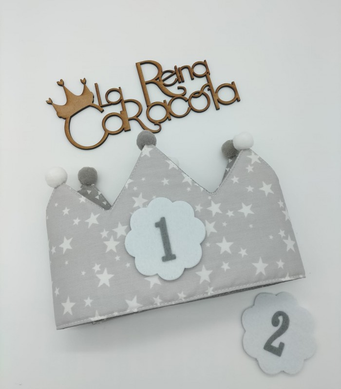 Corona Cumpleaños Gris