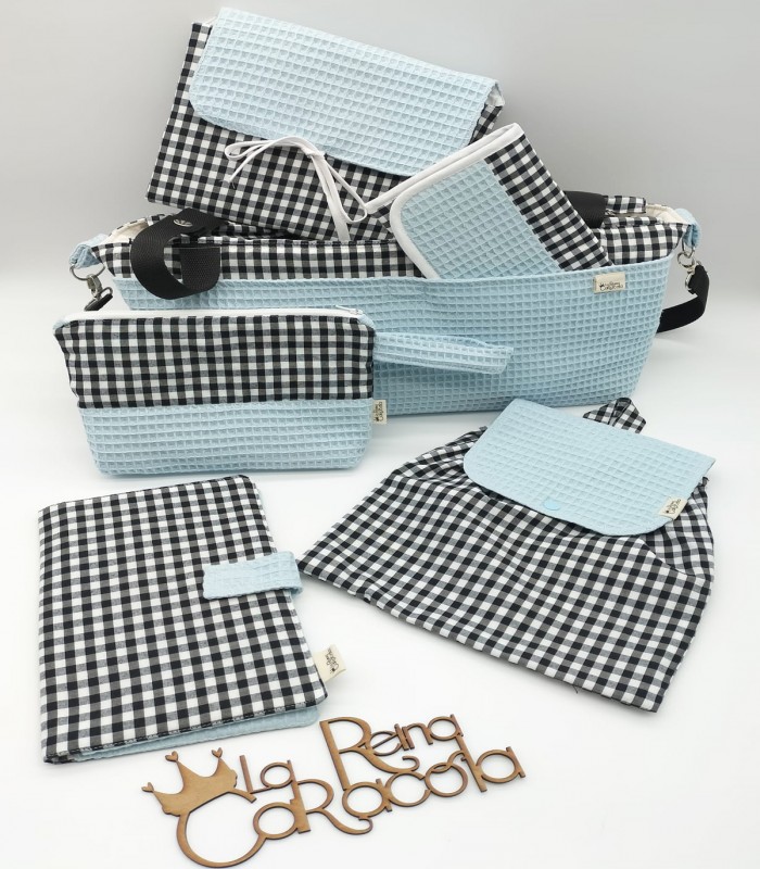 Bolsa merienda Vichi Negro con Azul