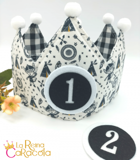 Corona Cumpleaños  de tela Vikingos