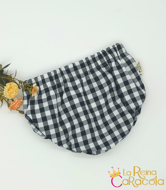 cubrepañal vichy negro