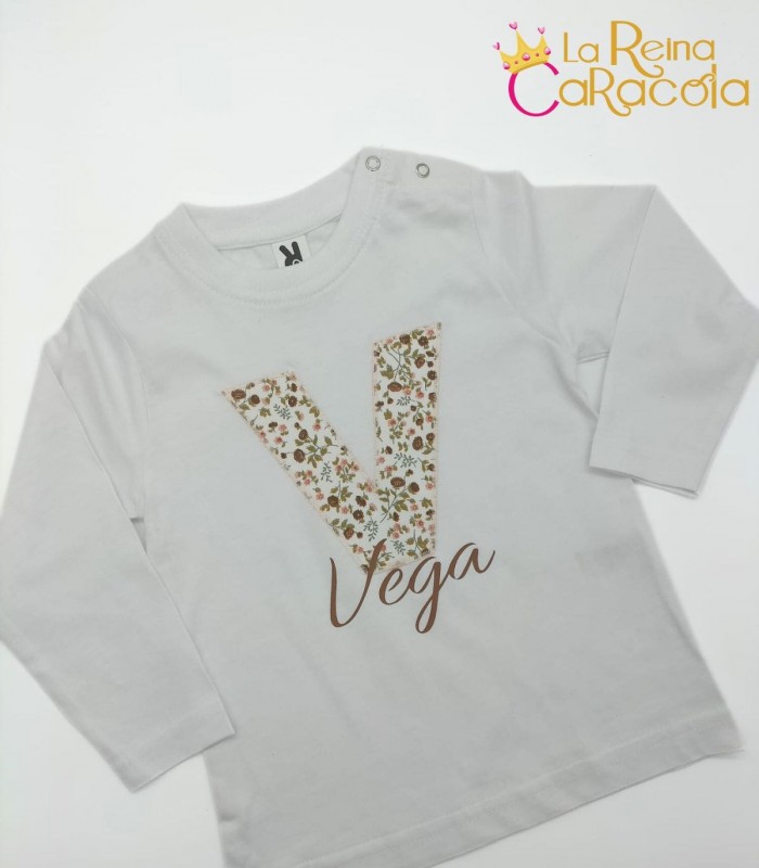 camiseta-personalizada-flores-salmon-la-reina-caracola