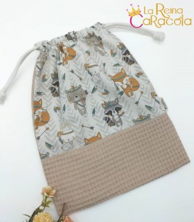 bolsa-merienda-animales-indios-la-reina-caracola