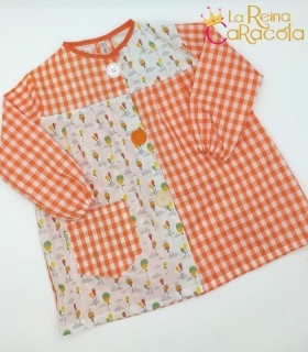 bata-escolar-naranja-globos-la-reina-caracola