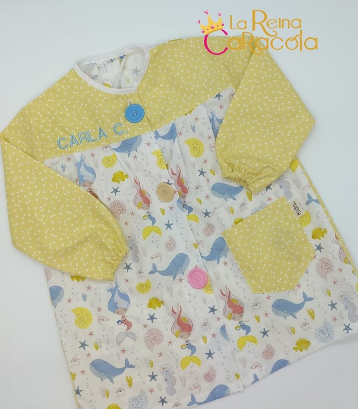 bata-amarilla-sirenas-bajo-el-mar-la-reina-caracola