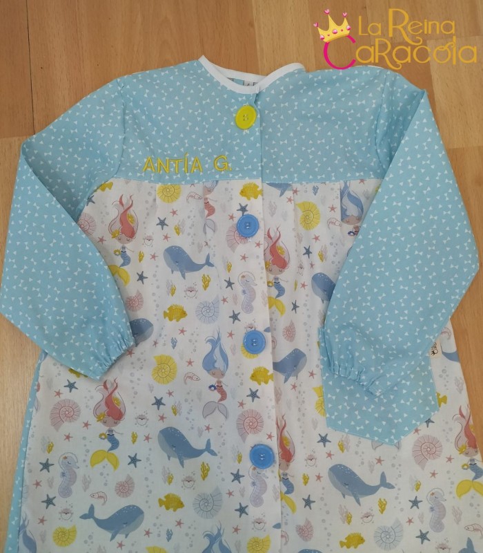 bata-azul-sirenas-bajo-el-mar-la-reina-carcola