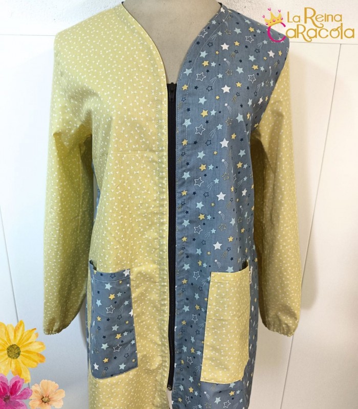 bata-maestra-cremallera-manga-larga-la-reina-caracola