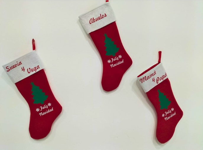 calcetines navideños fieltro